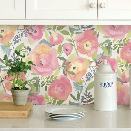 NuWallpaper Peachy Keen Pink Peel & Stick Wallpaper